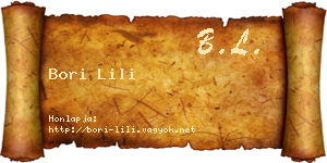 Bori Lili névjegykártya
